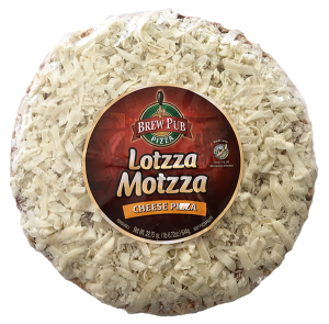 lotzza motzza frozen pizza in its packaging