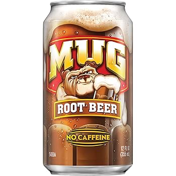 Mug canned root beer